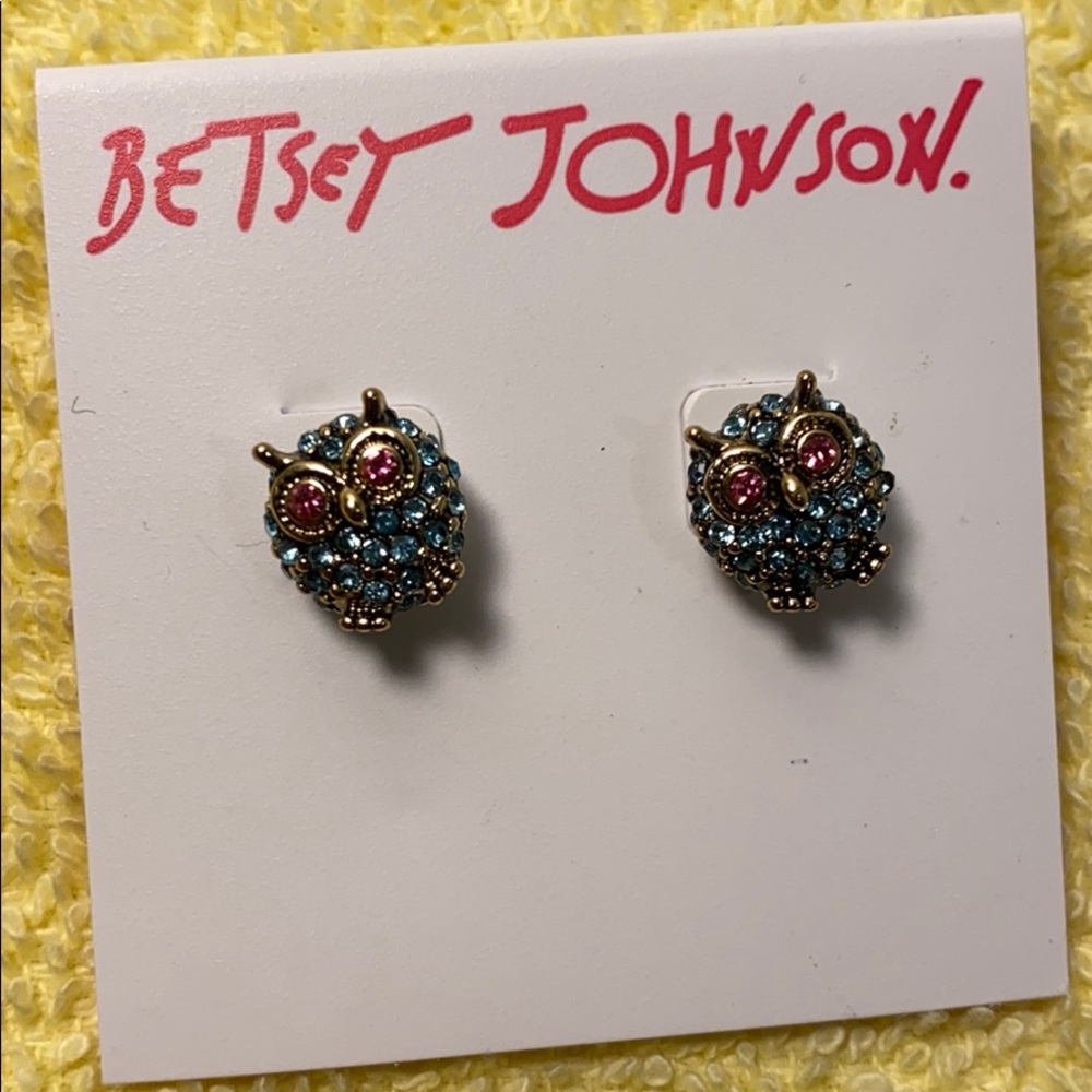 Betsy Johnson owl earrings